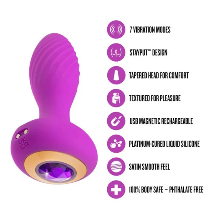 Anal | Oh My Gem - Charm Plug - Amethyst - Purple - Blush