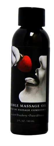 Couples Succulent Strawberry Edible Massage Oil 2 Oz Earthly Body