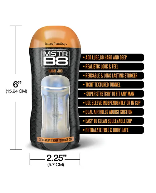 Global Novelties Mstr B8 Clear View Stroker - Clear | Male Sex Toys