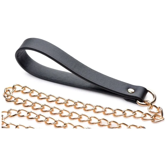 Master Series Anal Leashed Lover BlackGold Chain Leash