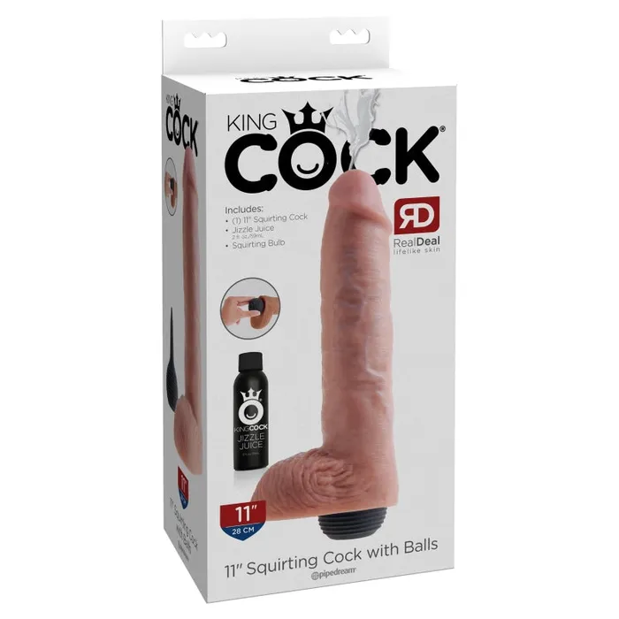 Pipedream Dildos | King Cock 11 Inch Squirting Cock With Balls - Flesh Pipedream Dildos | King Cock 11 Inch Squirting Cock With Balls - Flesh