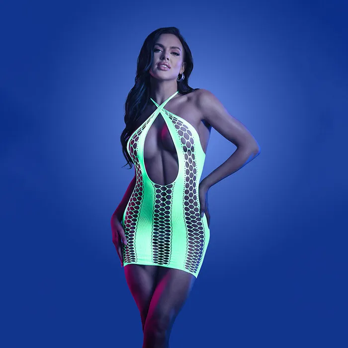 Vibrators Fantasy Lingerie GLOW SYNTHESIZE Seamless Keyhole Dress 1Sizegl2137osb