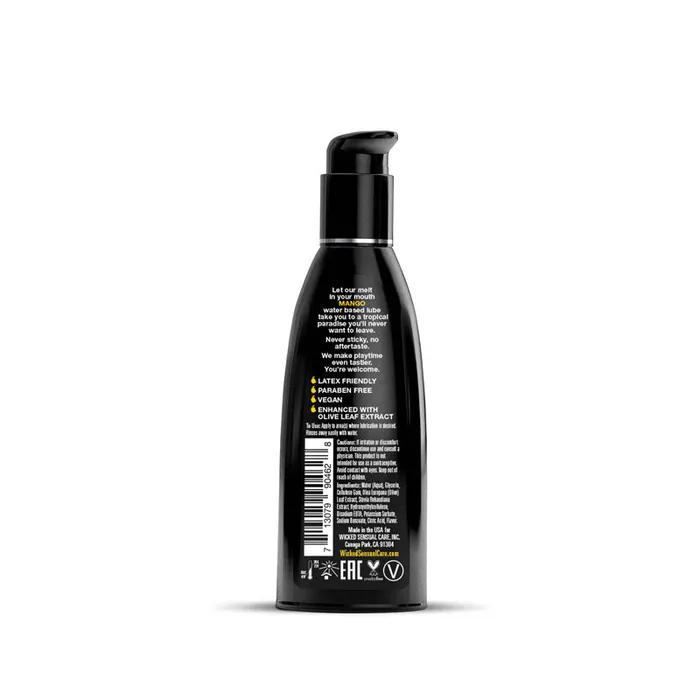 Wicked Lubricants | Wicked Aqua Mango - Mango Flavoured Water Based Lubricant - 60 ml (2 oz) Bottle Wicked Lubricants | Wicked Aqua Mango - Mango Flavoured Water Based Lubricant - 60 ml (2 oz) Bottle