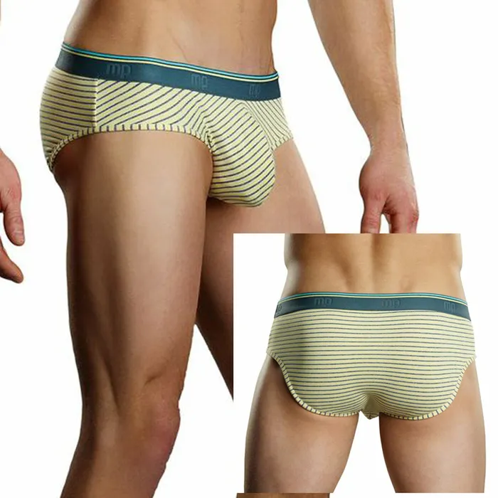 Male Power Male Sex Toys Male Power Heather Stripe Lo Rise Bikini Yellow Med