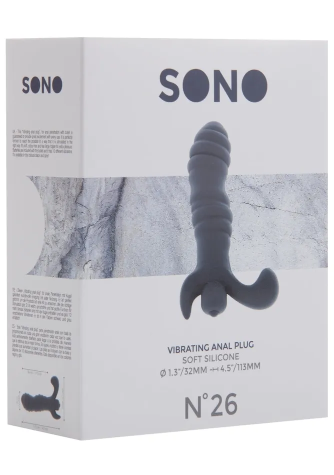 Male Sex Toys Shots Sono Sono No26 Vibrating Prostate Massager Grey