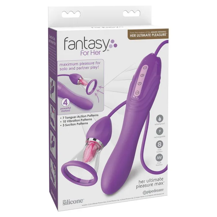 Pipedream Female Sex Toys Fantasy For Her Her Ultimate Pleasure Max Purple Vibrator with Flicking Stimulator Pipedream Female Sex Toys Fantasy For Her Her Ultimate Pleasure Max Purple Vibrator with Flicking Stimulator