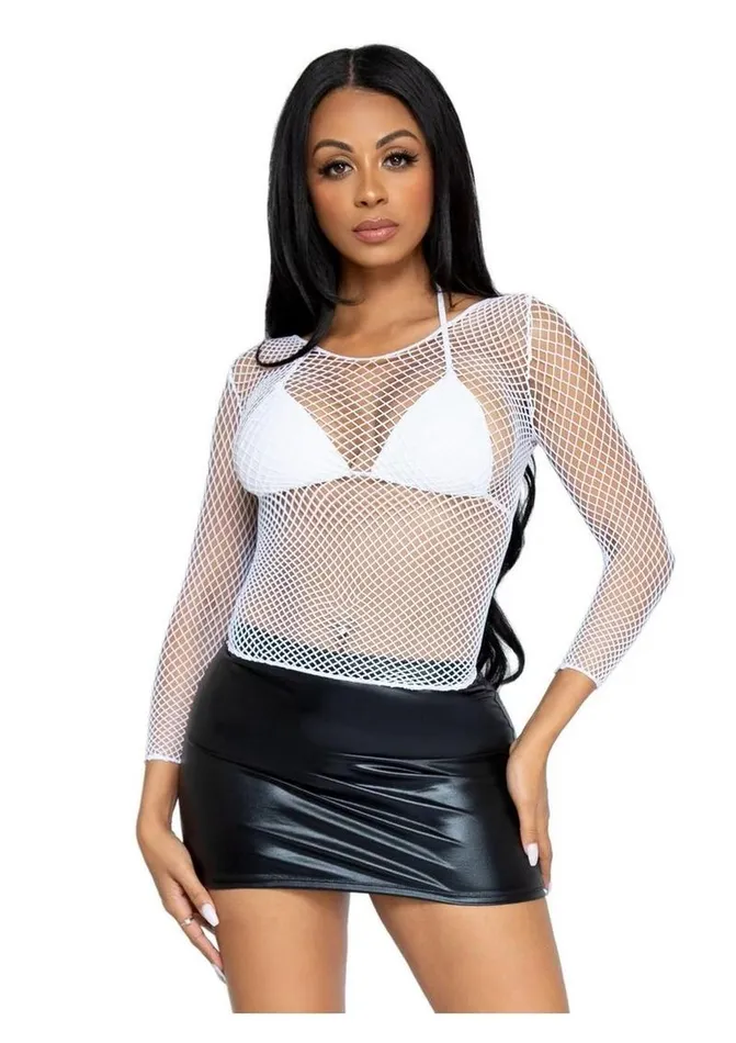 Vibrators Leg Avenue Spandex Long Sleeved Industrial Net Shirt Leg Avenue