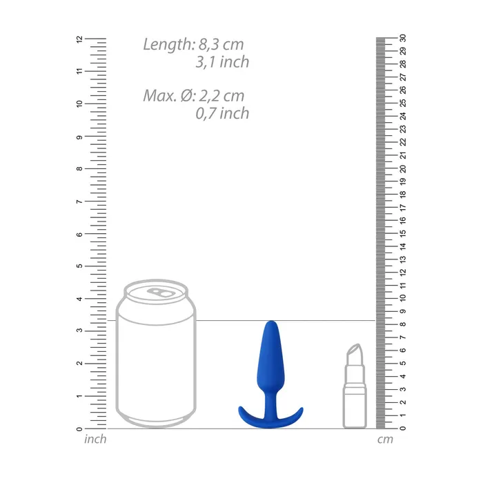 Anal Shots Toys Beginners Size Slim Butt Plug Blue Anal Shots Toys Beginners Size Slim Butt Plug Blue