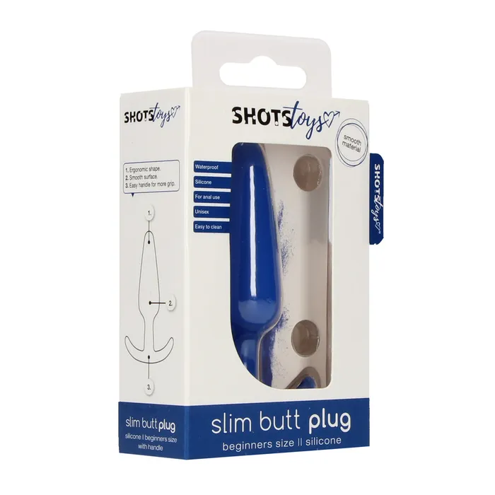 Anal Shots Toys Beginners Size Slim Butt Plug Blue Anal Shots Toys Beginners Size Slim Butt Plug Blue