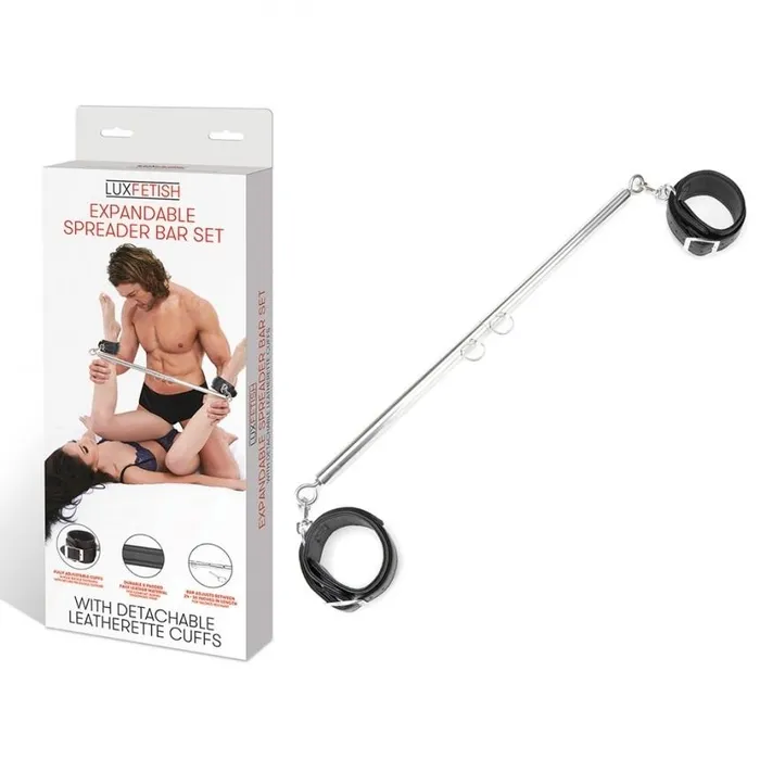 Couples Not specified LUX FETISH EXPANDANABLE SPREADER BAR SET W DETACHABLE CUFFS Couples Not specified LUX FETISH EXPANDANABLE SPREADER BAR SET W DETACHABLE CUFFS