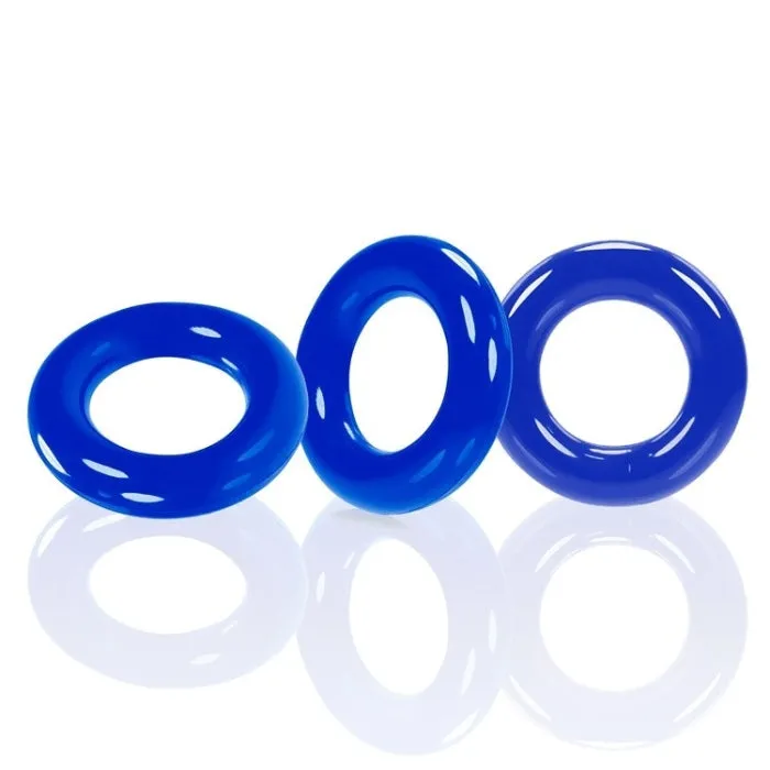 DUS Male Sex Toys Oxballs Willy Rings Cock Ring Set of 3 Blue