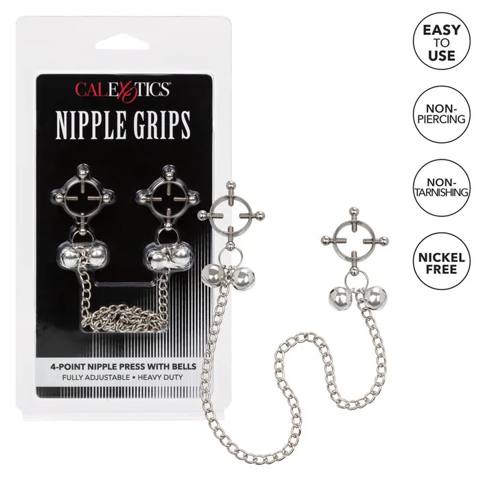 Nipple Clitoral Toys Nipple Grips 4Point Nipple Press With Bells CalExotics Nipple Clitoral Toys Nipple Grips 4Point Nipple Press With Bells CalExotics