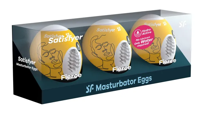 3 Pc Set Masturbator Egg Fierce Yellow Satisfyer Male Sex Toys 3 Pc Set Masturbator Egg Fierce Yellow Satisfyer Male Sex Toys