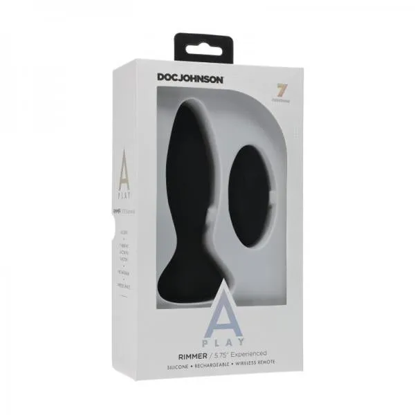 Aplay Rimmer Experienced Rechargeable Silicone Anal Plug With Remote Black Doc Johnson Anal Aplay Rimmer Experienced Rechargeable Silicone Anal Plug With Remote Black Doc Johnson Anal