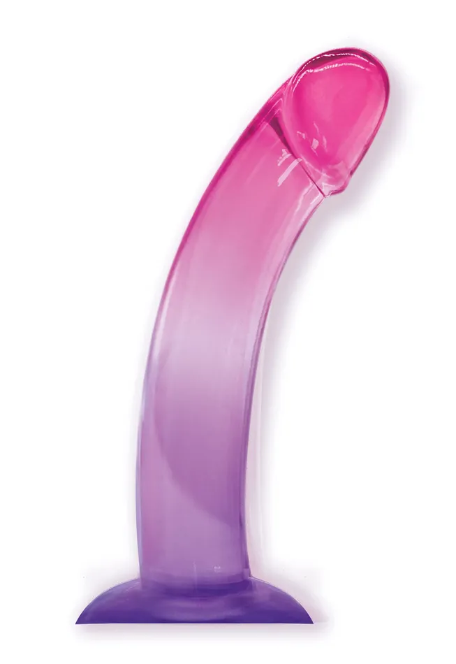 Dildos Icon Brands Shades 825 Smoothie Jelly Tpr Gradient Dong Purple and Pink