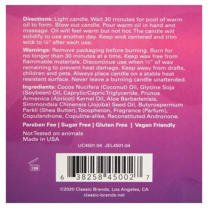 Jelique Products Mood Candle Smitten Strawberry and Champagne 4 Oz Jar Vibrators Jelique Products Mood Candle Smitten Strawberry and Champagne 4 Oz Jar Vibrators