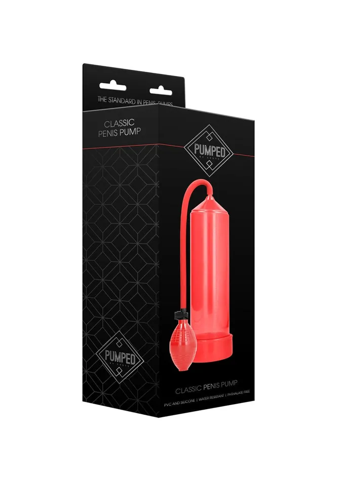 Male Sex Toys Shots Pumped Classic Penis Pump Red