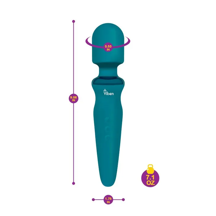 Female Sex Toys Viben Viben Fierce Rechargeable Wand Massager Ocean