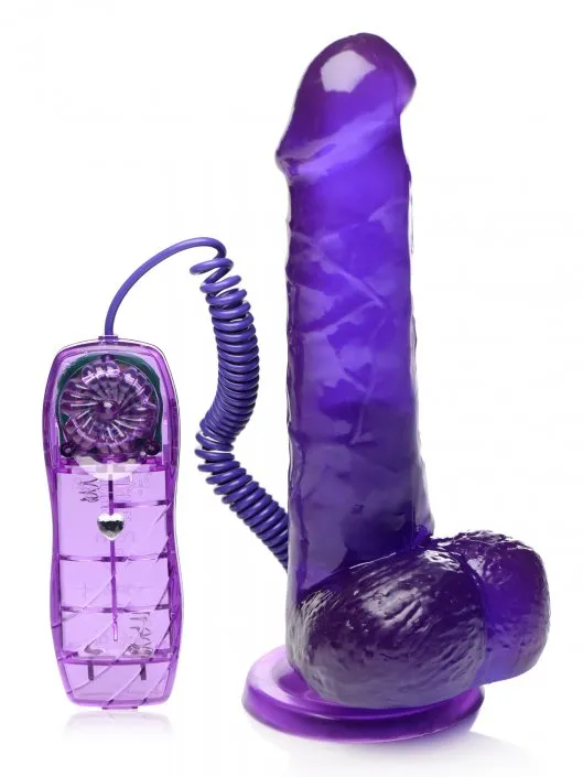 75 Inch Suction Cup Vibrating Dildo Purple TRINITY VIBES Dildos